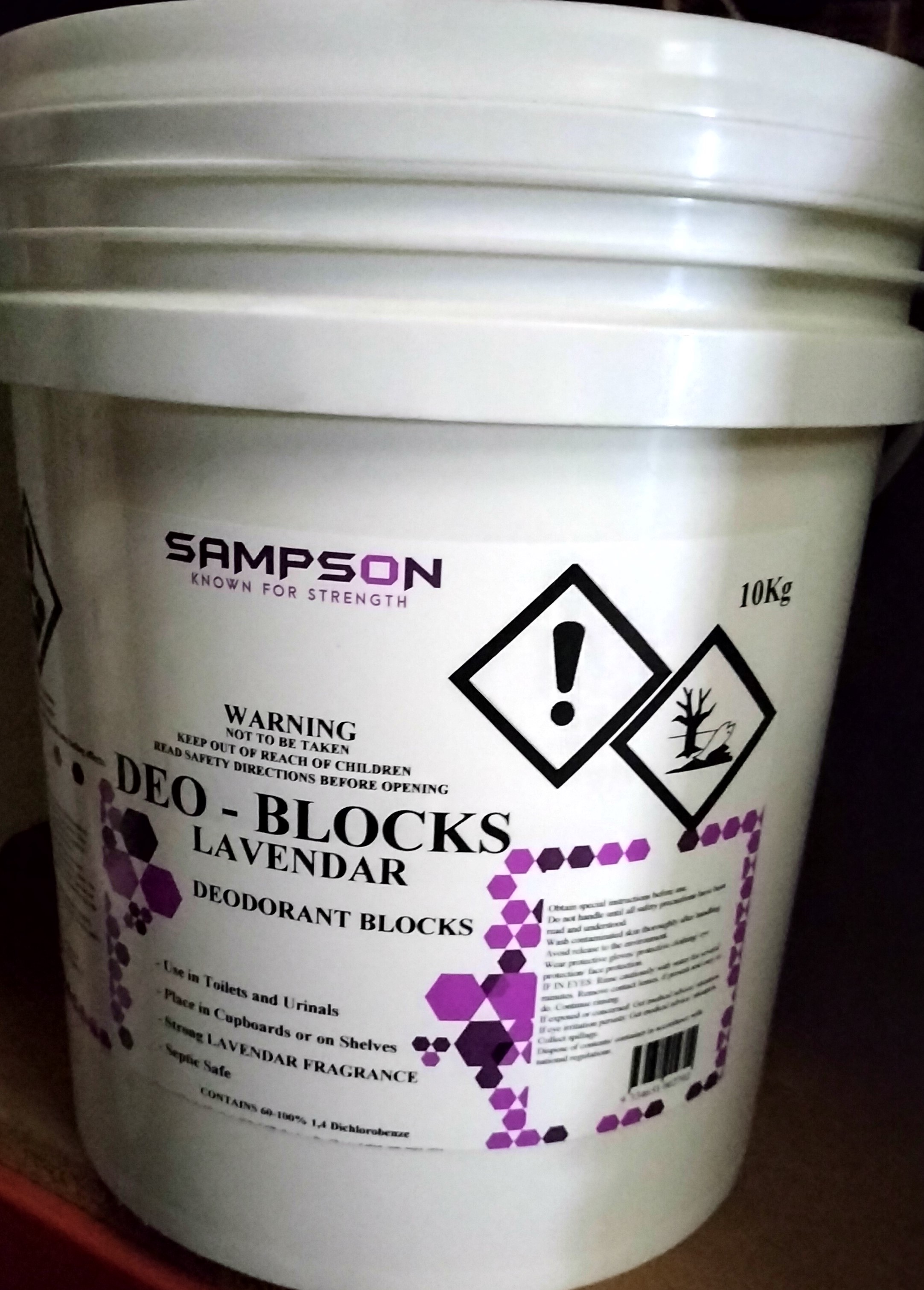 Sampson Deodorant Blocks 25gm Lavender - 10kg